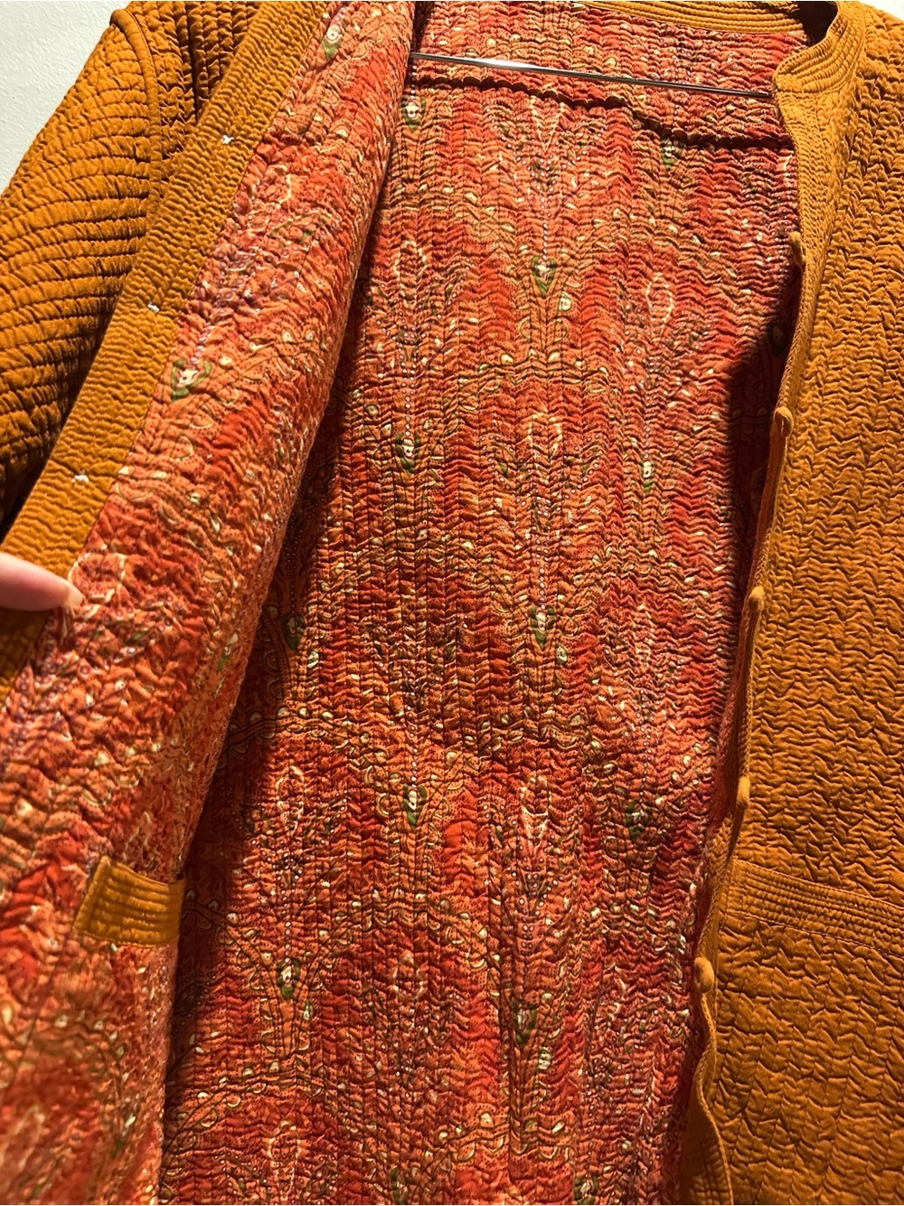 Reversible Orange Quilted Button-Front Jacket - Picture 5 of 8